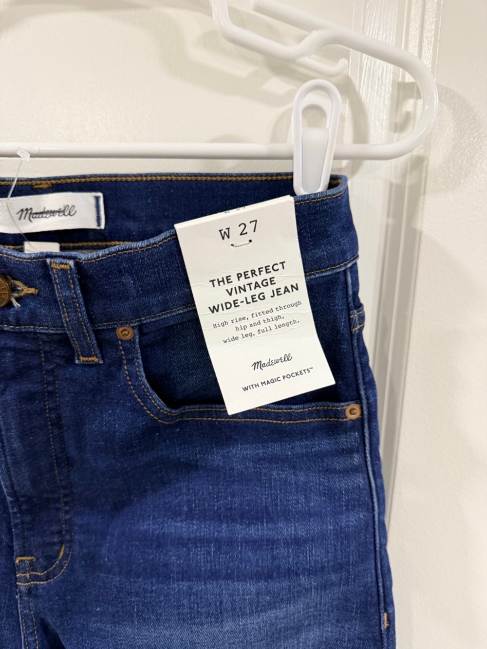 Madewell Perfect Vintage Wide Leg Jeans 27 Harvey Wash High Rise Stretch - Picture 8 of 13